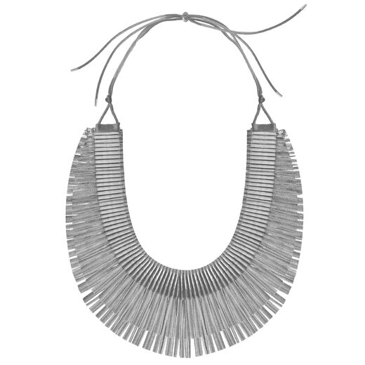 Silver pleat necklace by Alexandra Tsoukala